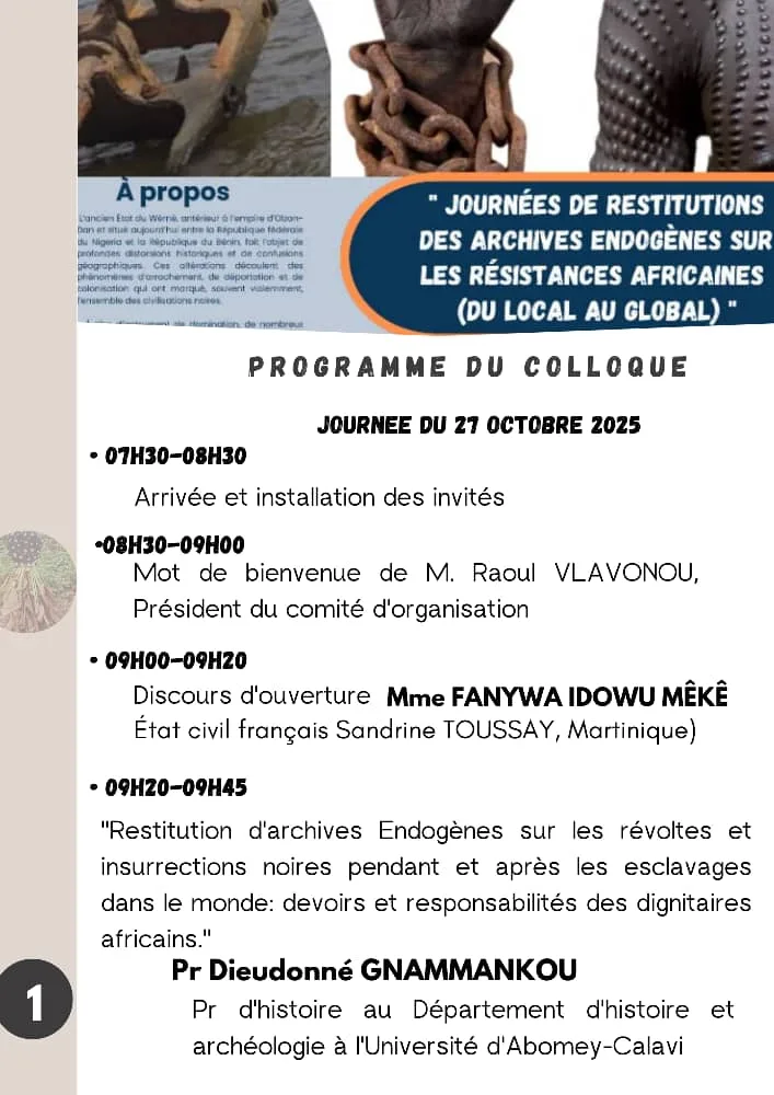 Restitution des archives endogènes