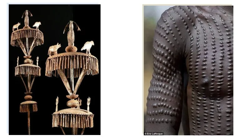 Scarifications mémorielles sur le torse